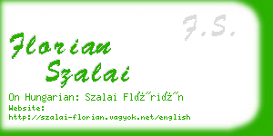 florian szalai business card